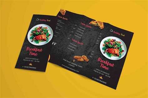 Download Free Restaurant Tri-Fold Brochure Template :: Behance