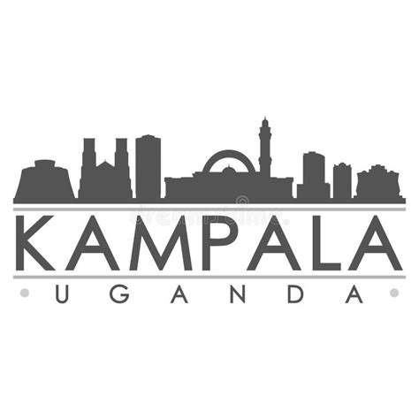 Kampala Uganda Africa Silhouette Icon Vector Art Flat Shadow Design Skyline City Silhouette ...