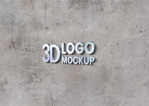 Premium PSD | 3d logo mockup on a concrete wall