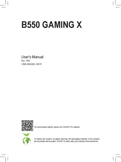 MB Manual B550-Gaming-X e | PDF | Hdmi | Usb