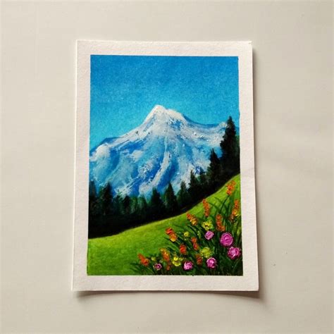 Mountain Scenery Drawing /Oil Pastel Drawing | Oil pastel drawings, Oil pastel paintings, Oil pastel