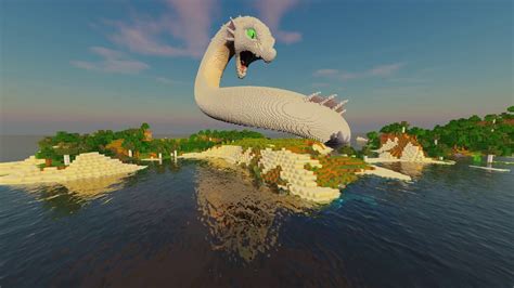 Minecraft Timelapse, Sea Snake Dragon Build Schematic