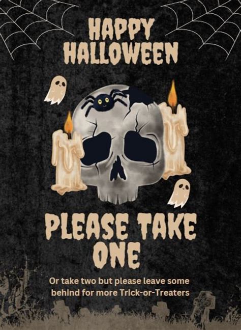 Take One Candy Sign / Halloween Candy Sign / Trick or Treat - Etsy