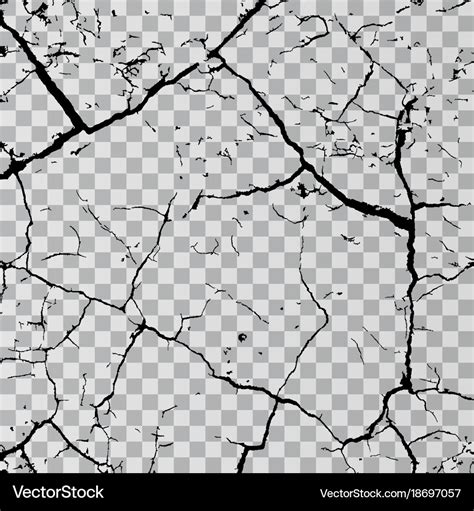 Wall cracks isolated on transparent background Vector Image