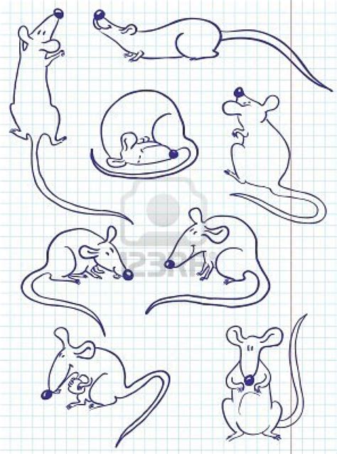 Doodle rat (mouse) set | Doodles, Mouse rat, Rats