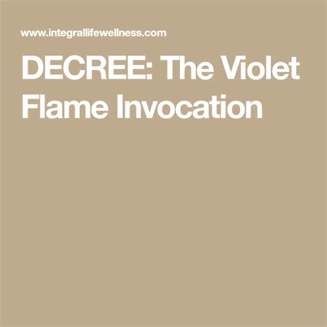 DECREE: The Violet Flame Invocation in 2022 | Invocation, Kundalini meditation, Decree