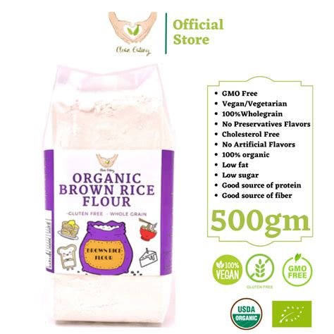 CLEAN EATING Organic Brown Rice Flour - Gluten Free / Tepung Beras Perang Organik - Bebas Gluten ...