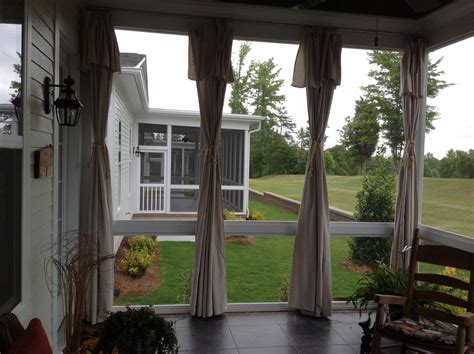 Screened porch curtains. Easy to make and will offer privacy when the ...