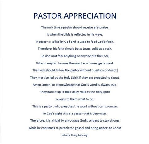 Pastor Appreciation Digital Download Poem - Etsy