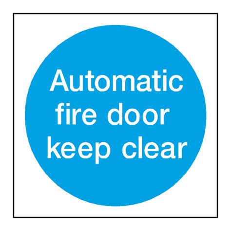 Automatic Fire Door Keep Clear Sticker – Safety-Label.co.uk | Safety ...