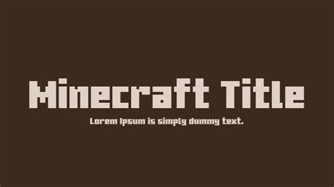 Minecraft Title Font : Download Free for Desktop & Webfont