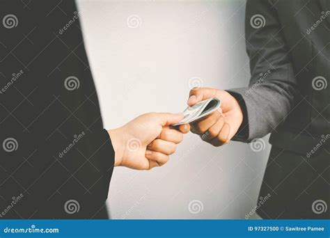 Close of Businessman Hands Holding Money Stock Photo - Image of body, finance: 97327500