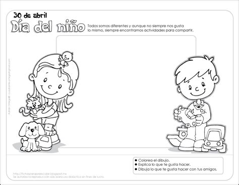 Fichas para preescolar: Día del niño, una ficha para compartir