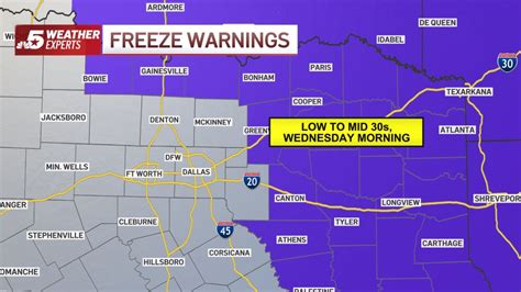 NBC 5 Forecast: Freeze Warning Tonight North and East of Dallas – NBC 5 ...