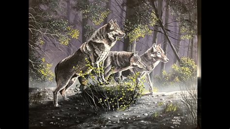 #19 How to Paint Wolf Pack | Acrylic Painting Tutorial | Marc Harvill ...