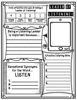 Leadership -- Effective Leaders of Listening-- Graphic Organizer