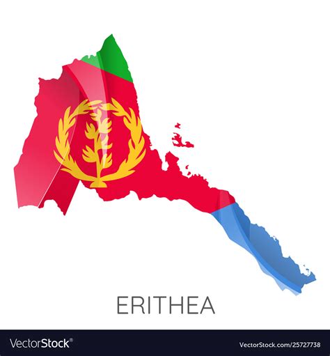 Map eritrea with an official flag on white Vector Image