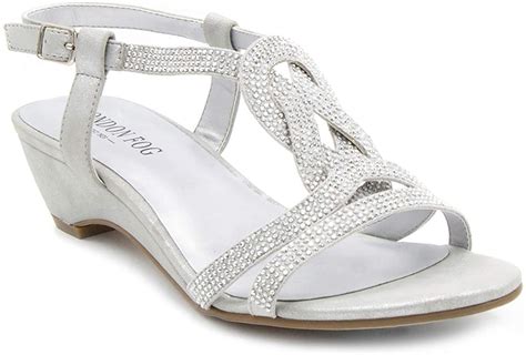 London Fog Womens Macey Demi-Wedge Dress Sandals, Silver, Size 7.0 191045010571 | eBay