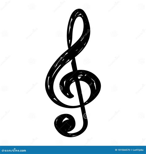 Sketch of a musical note stock vector. Illustration of music - 101566570