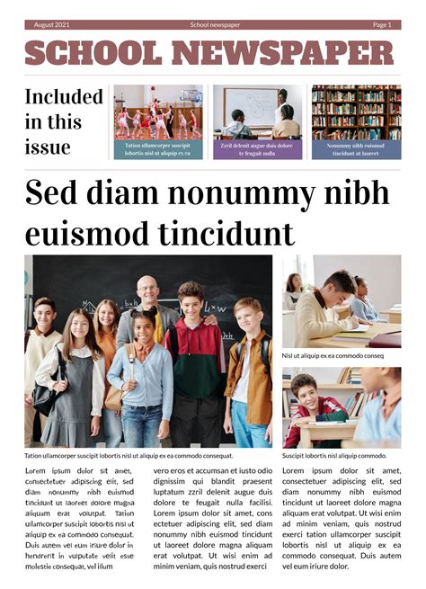 School Newspaper Layout Design