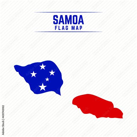 Flag Map of Samoa. Samoa Flag Map Stock Vector | Adobe Stock