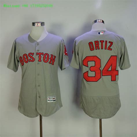 34 David Ortiz Men Stitched Jersey Size S to 3 XL grey