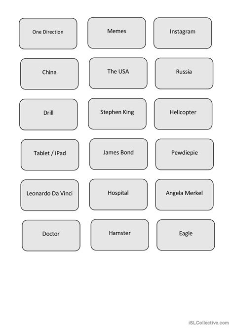 Heads up! / Articulate Game Cards: English ESL worksheets pdf & doc