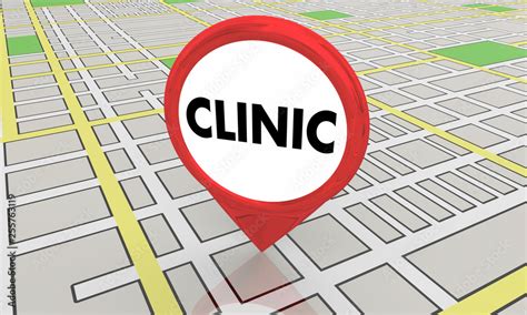 Clinic Medical Center Health Care Hospital Map Pin Location 3d ...