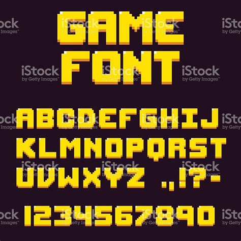 Pixel retro videogame font pixel retro videogame font — стоковая векторная графика и другие ...