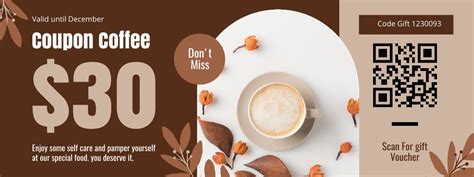 Coffee shop gift coupon Online Coupon Template - VistaCreate