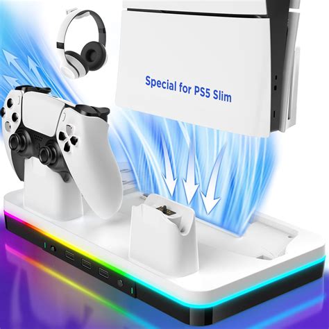 Amazon.com: VIVI SKY PS5 Slim Stand and Cooling Station for PS5 Slim ...