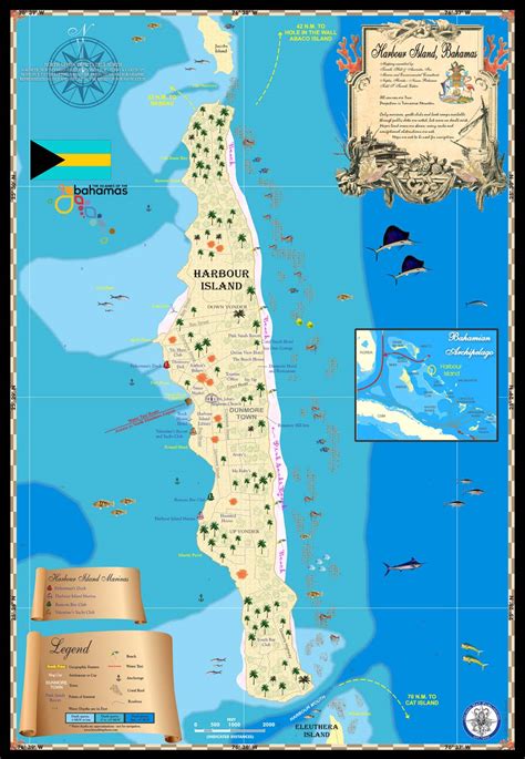 Harbour Island Map - Island Map Store