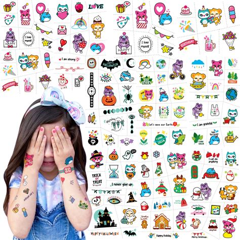 Temporary Tattoos for Kids (10 sheets/150 pcs inside) — SUYONCollection