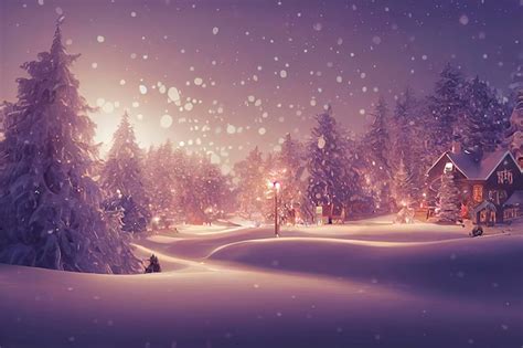 Premium Photo | Christmas landscape wallpaper beautiful winter scenery with christmas trees and snow