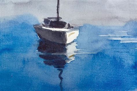 Reflection #boat #waterreflection #watercolor #watercolorpainting # ...