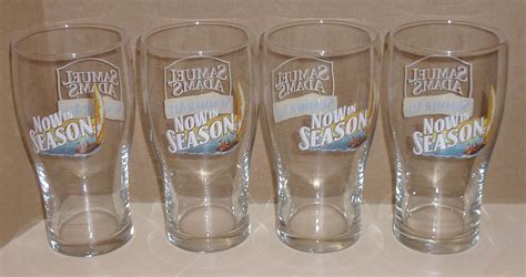 4 Samuel Adams SUMMER ALE Now In Season Logo Beer Pilsner 16 oz Glasses Tumblers - Other