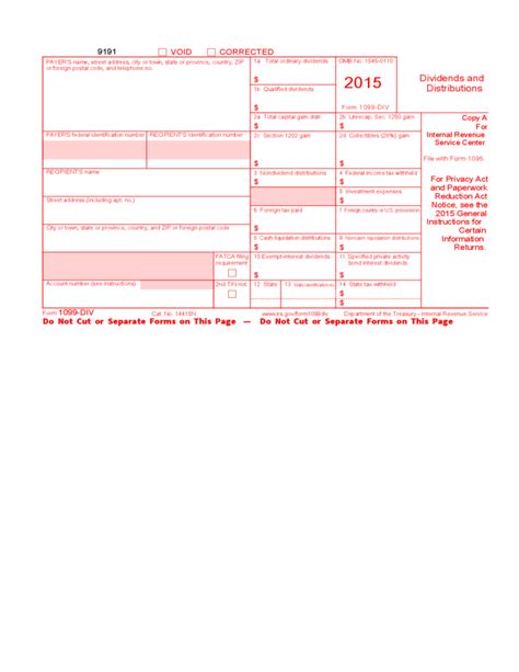 Form 1099-DIV - Dividends and Distributions (2015) Free Download