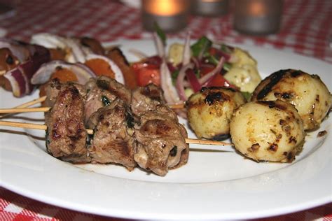 Moroccan Lamb Kebabs with Honey Mustard Potatoes - The Culinary Chase