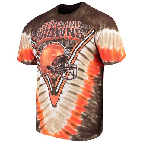 Men's Majestic Brown Cleveland Browns V Tie-Dye T-Shirt