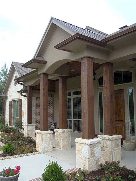 80+ Elegant Wooden And Stone Front Porch Ideas - Page 78 of 81 | House exterior, Exterior paint ...