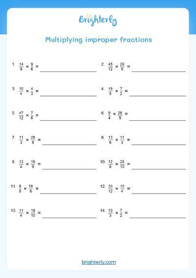 Free Printable Multiplying Fractions Worksheets - Brighterly.com