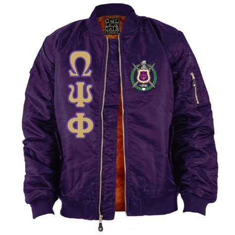 Omega Psi Phi Flight Letter Bomber Jacket - The College Crib