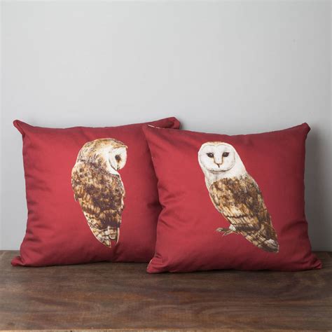 Pair Of Barn Owl Cushion Covers By Lucy Coggle | notonthehighstreet.com