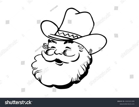 Cowboy Santa Pattern On White Stock Vector (Royalty Free) 2203321399 ...