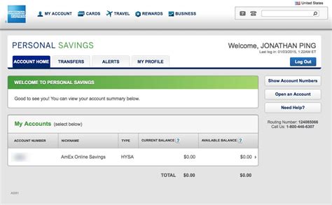 American Express Joint Savings Account - Tabitomo