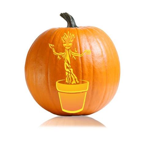 Baby Groot Pumpkin Carving Stencil - Ultimate Pumpkin Stencils | Pumpkin carving, Halloween ...