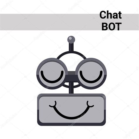 Cartoon Robot Face Smiling Cute Emotion Closed Eyes Chat Bot Icon ...