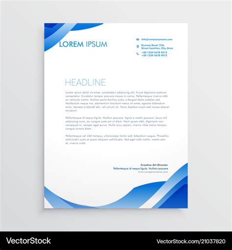 Abstract blue business letterhead template Vector Image