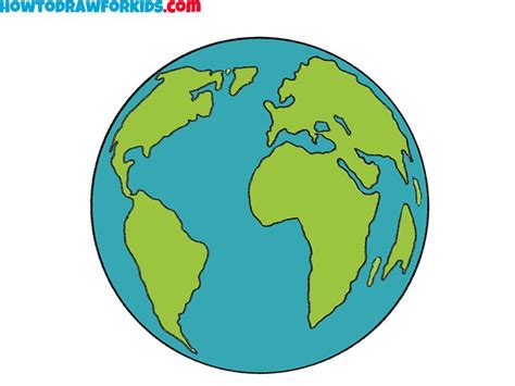 How to Draw Earth - Easy Drawing Tutorial For Kids | Earth drawings, Drawing tutorial easy, Easy ...