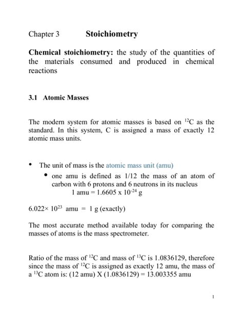 Chapter 3 Stoichiometry